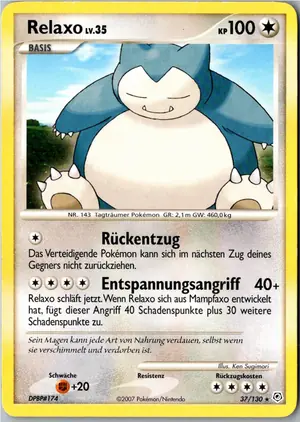 Pokémon-Karte Relaxo 37/130 Diamant & Perl