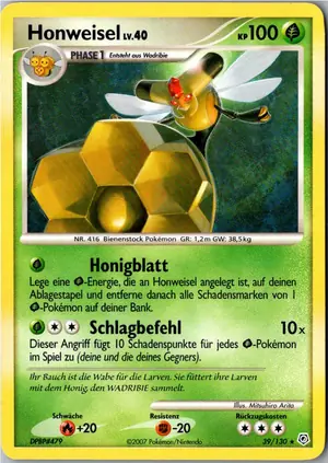 Pokémon-Karte Honweisel 39/130 Diamant & Perl