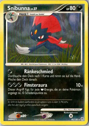 Pokémon-Karte Snibunna 40/130 Diamant & Perl