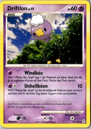 Pokémon-Karte Driftlon 46/130 Diamant & Perl