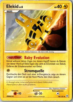 Pokémon-Karte Elekid 48/130 Diamant & Perl