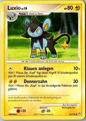 Pokémon-Karte Luxio 52/130 Diamant & Perl