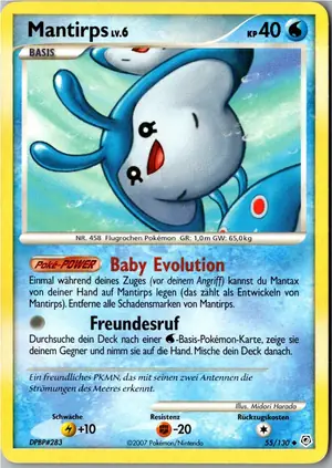 Pokémon-Karte Mantirps 55/130 Diamant & Perl