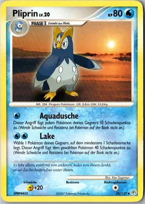 Pokémon-Karte Pliprin 58/130 Diamant & Perl