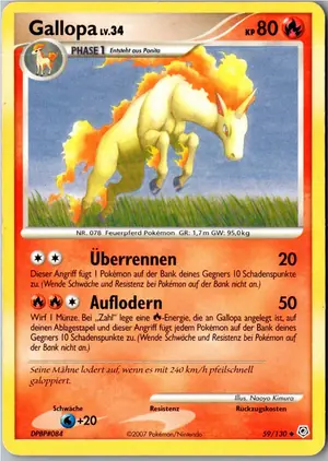 Pokémon-Karte Gallopa 59/130 Diamant & Perl