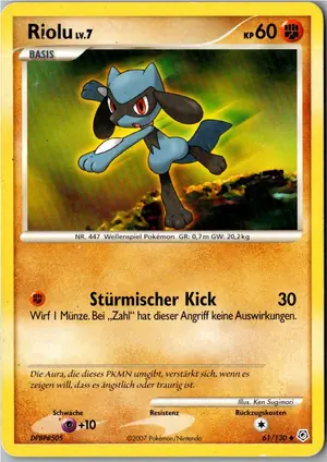 Pokémon-Karte Riolu 61/130 Diamant & Perl