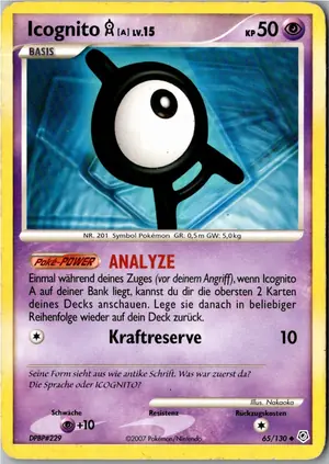 Pokémon-Karte Icognito A 65/130 Diamant & Perl