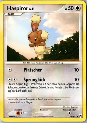 Pokémon-Karte Haspiror 73/130 Diamant & Perl