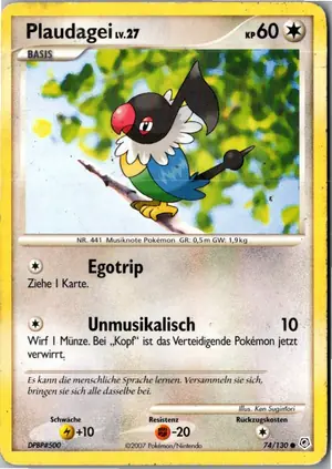 Pokémon-Karte Plaudagei 74/130 Diamant & Perl