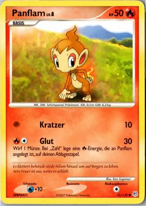 Pokémon-Karte Panflam 76/130 Diamant & Perl