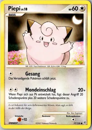 Pokémon-Karte Piepi 77/130 Diamant & Perl