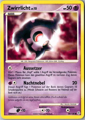 Pokémon-Karte Zwirrlicht 80/130 Diamant & Perl