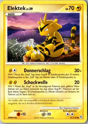 Pokémon-Karte Elektek 81/130 Diamant & Perl