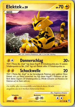 Pokémon-Karte Elektek 81/130 Diamant & Perl