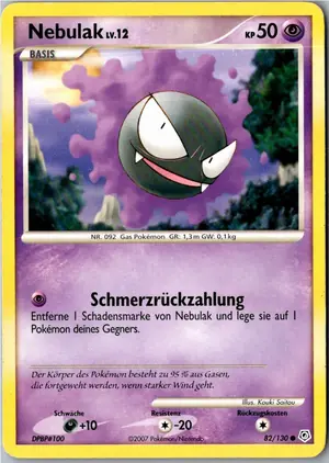 Pokémon-Karte Nebulak 82/130 Diamant & Perl