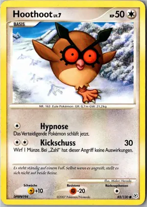Pokémon-Karte Hoothoot 85/130 Diamant & Perl