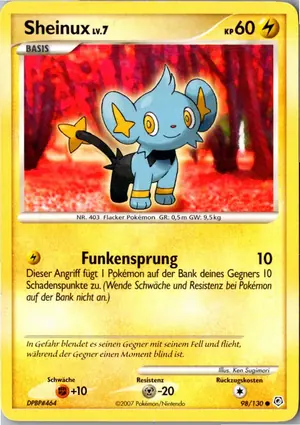 Pokémon-Karte Sheinux 98/130 Diamant & Perl