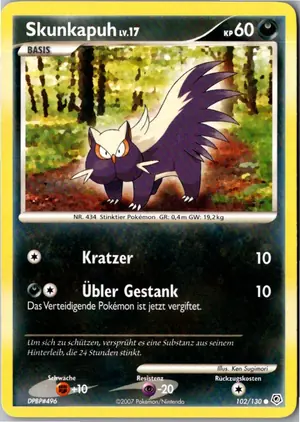 Pokémon-Karte Skunkapuh 102/130 Diamant & Perl