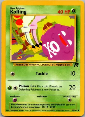 Pokémon-Karte Koffing Smogon 58/82 Team Rocket