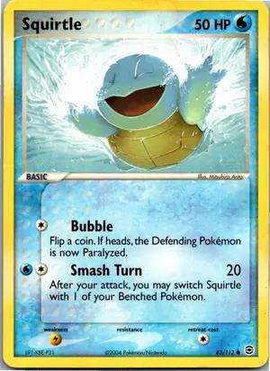Pokémon-Karte Squirtle Schiggy 83/112 EX Feuerrot & Blattgrün