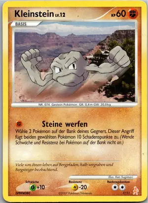 Pokémon-Karte Kleinstein 1/11 DP trainer Kit (Lucario)