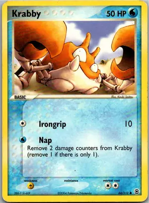 Pokémon-Karte Krabby 66/112 EX Feuerrot & Blattgrün