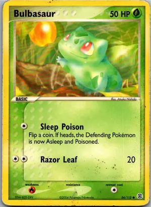 Pokémon-Karte Bulbasaur Bisasam 54/112 EX Feuerrot & Blattgrün