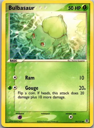 Pokémon-Karte Bulbasaur Bisasam 55/112 EX Feuerrot & Blattgrün