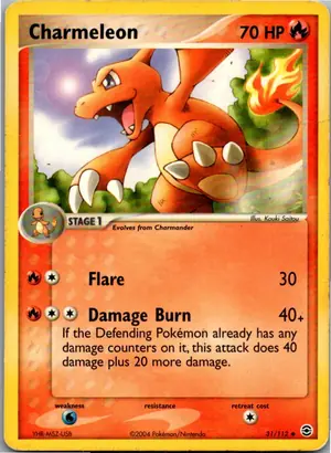 Pokémon-Karte Charmeleon Glutexo 31/112 EX Feuerrot & Blattgrün