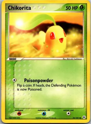 Pokémon-Karte Chikorita Endivie 55/101 Hidden Legends