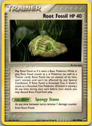 Pokémon-Karte Root Fossil Wurzelfossil 86/108 EX Power Keepers