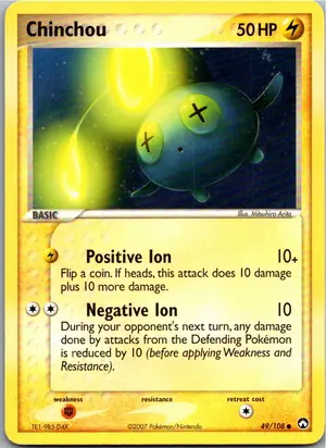 Pokémon-Karte Chinchou Lampi 49/108 EX Power Keepers