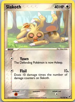 Pokémon-Karte Slakoth Bummelz 73/107 EX Deoxys