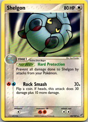Pokémon-Karte Shelgon Draschel 45/107 EX Deoxys