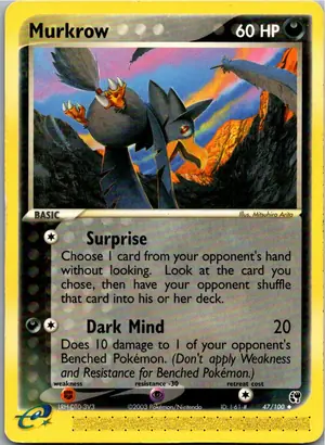 Pokémon-Karte Murkrow Kramurx 47/100 EX Sandsturm
