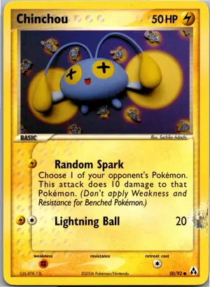 Pokémon-Karte Chinchou Lampi 50/92 EX Legend Maker