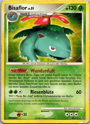Pokémon-Karte Bisaflor 20/132 Rätselhafte Wunder