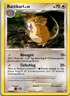 Pokémon-Karte Rattikarl 61/132 Rätselhafte Wunder