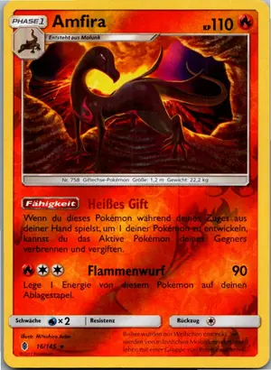 Pokémon-Karte Amfira 16/145 Stunde der Wächter