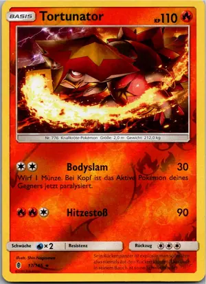 Pokémon-Karte Tortunator 17/145 Stunde der Wächter