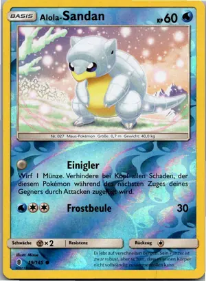 Pokémon-Karte Alola-Sandan 19/145 Stunde der Wächter