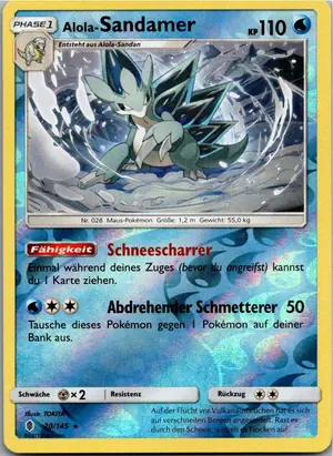 Pokémon-Karte Alola-Sandamer 20/145 Stunde der Wächter