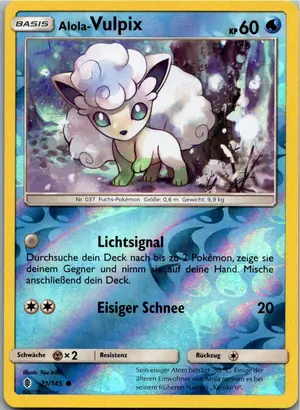 Pokémon-Karte Alola-Vulpix 21/145 Stunde der Wächter