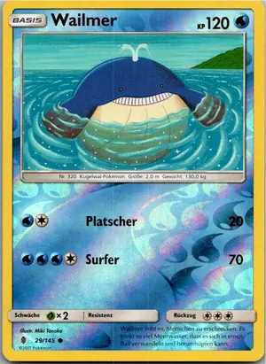 Pokémon-Karte Wailmer 29/145 Stunde der Wächter