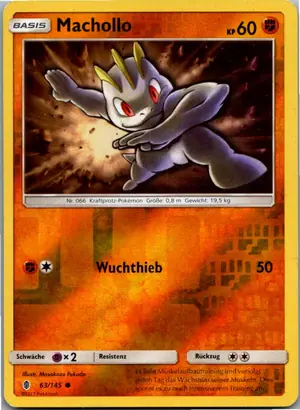 Pokémon-Karte Machollo 63/145 Stunde der Wächter