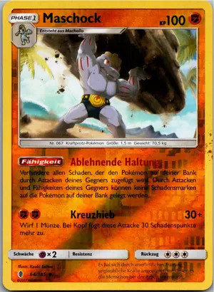 Pokémon-Karte Maschock 64/145 Stunde der Wächter