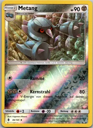 Pokémon-Karte Metang 84/145 Stunde der Wächter