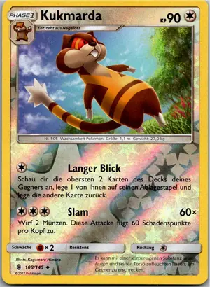 Pokémon-Karte Kukmarda 108/145 Stunde der Wächter
