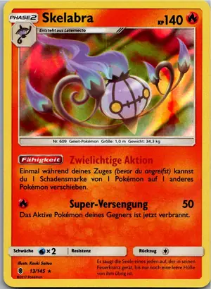 Pokémon-Karte Skelabra 13/145 Stunde der Wächter