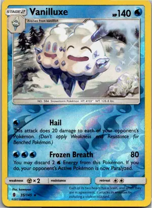 Pokémon-Karte Vanilluxe Gelatwino 35/145 Stunde der Wächter